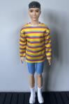 Mattel - Barbie - Fashionistas #175 - Ken - Fashionista Ken Long-Sleeve Colorful Striped Shirt